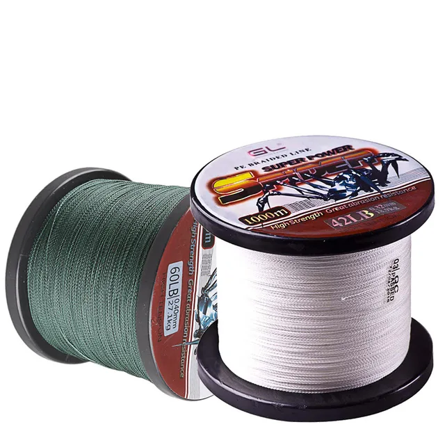 $US $16.14 1000m Super Power Multifilament 4 Strands PE Braided Fishing Line 12-80LB Spider Cord Carp Linha De