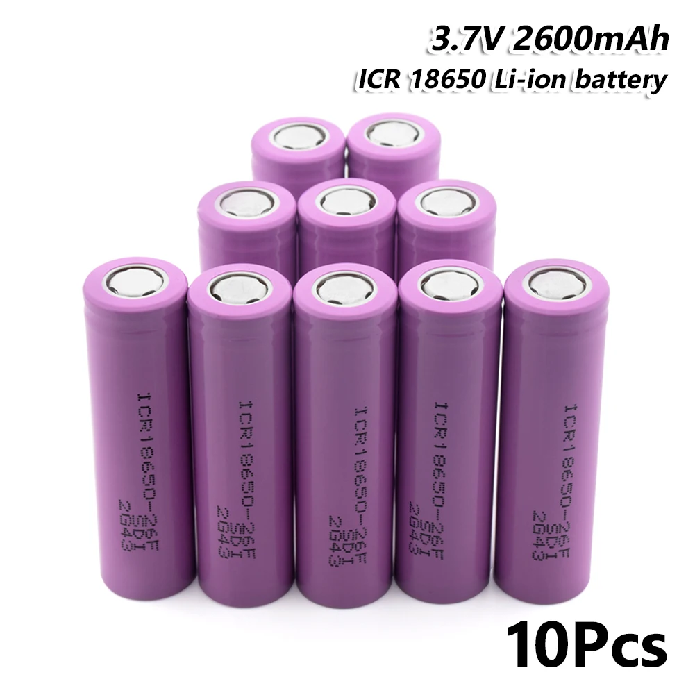 1/2/4/6/8/10 шт. 3,7 V Напряжение Высокая утечка 20A 18650 Батарея розового цвета с плоским верхом Перезаряжаемые 2600 мАч ICR 18650 литий-ионная литиевая Батарея