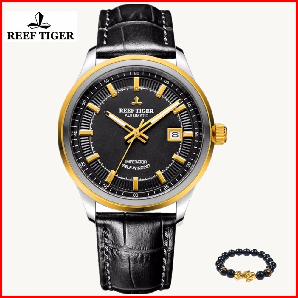 

Reef Tiger/RT Dress Business Sport Watch Men Simple calendar Luminous Leather Watches Men Automatic Mechanical Watches RGA8015