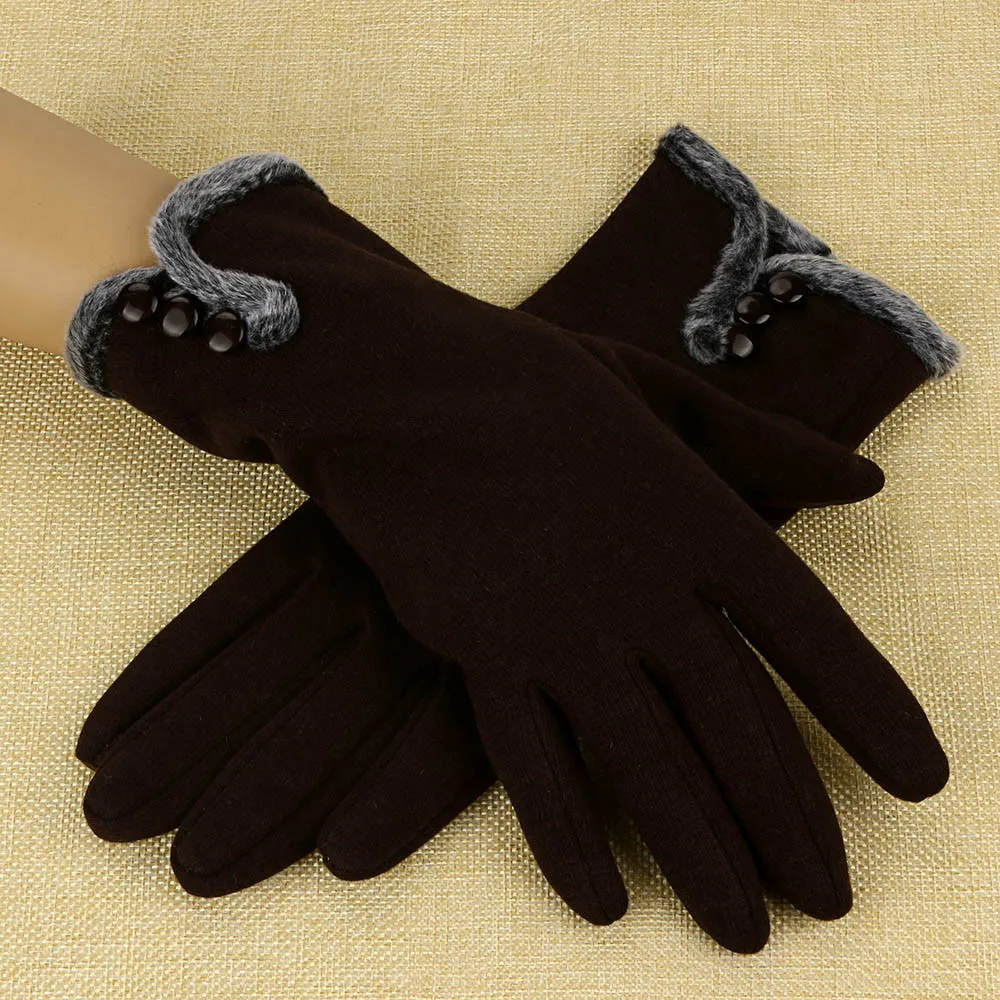 Женские перчатки кашемировые зимние теплые перчатки с кнопками для вождения с сенсорным экраном флисовые тактические перчатки luvas de inverno