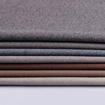 

2019 new solid color autumn and winter coats Twill wool fabric thickness Spot long-term supply 50% acrylic 50% polyester