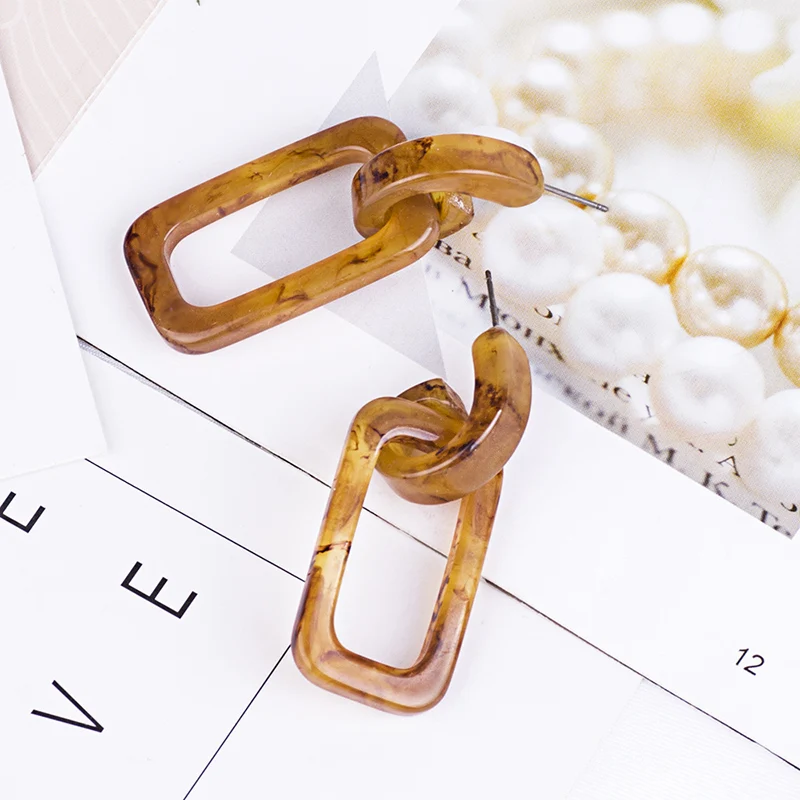 Guanlong  Vintage  Square Acrylic Earrings For Women  2018 korean  Statement  Geometric Resin Earings Fashion Jewelry (4)