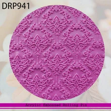 Цветок текстурированный тисненый акриловый скалка для помадки инструмент для украшения торта