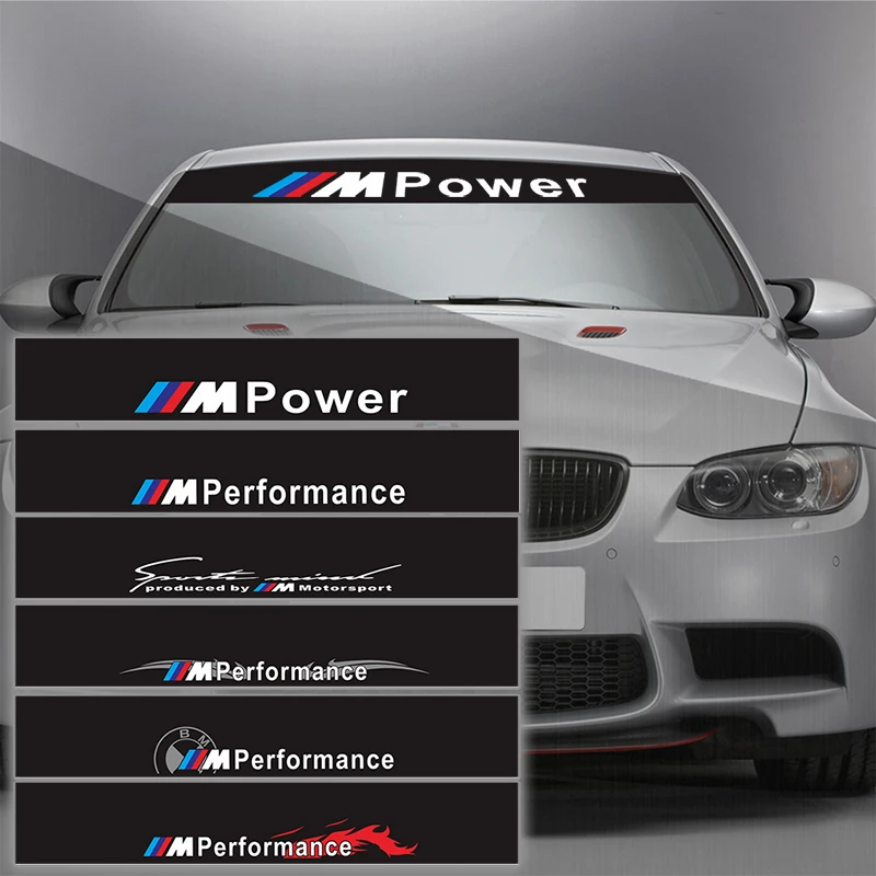 

Reflective M Performance Power Front Rear Windshield Window Decal Stickers For BMW F10 F20 F30 M3 M5 e46 e60 e39 e90 X1 X3 X5