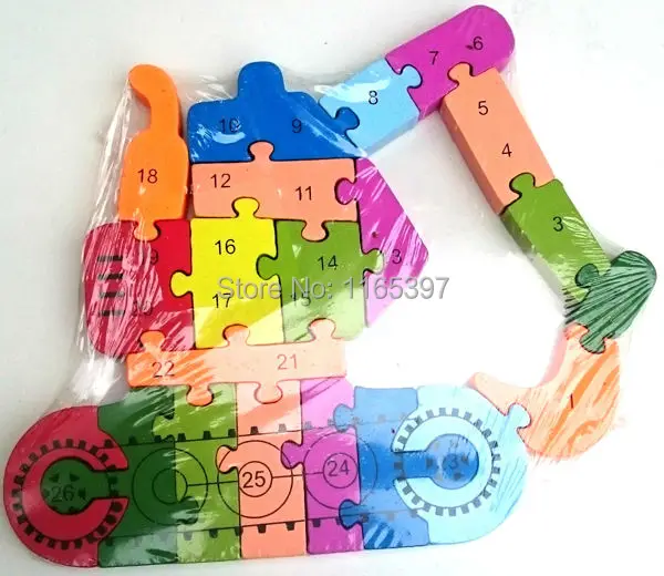 wooden jigsaw digger car puzzle with numbers and letters colorful educational toy-1