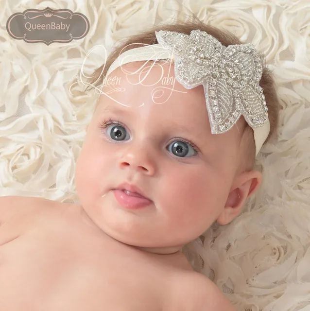 Baby Girl Bling Crystal Rhinestone Headbands Newborn Christening
