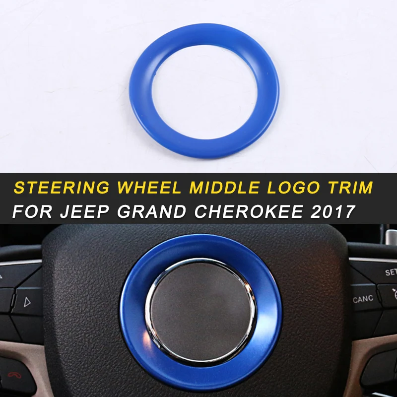 

Steering Wheel Cover Frame Trim Logo Trim Stickers Covers Accessories for Jeep Grand Cherokee 2017 Auto Car-styling