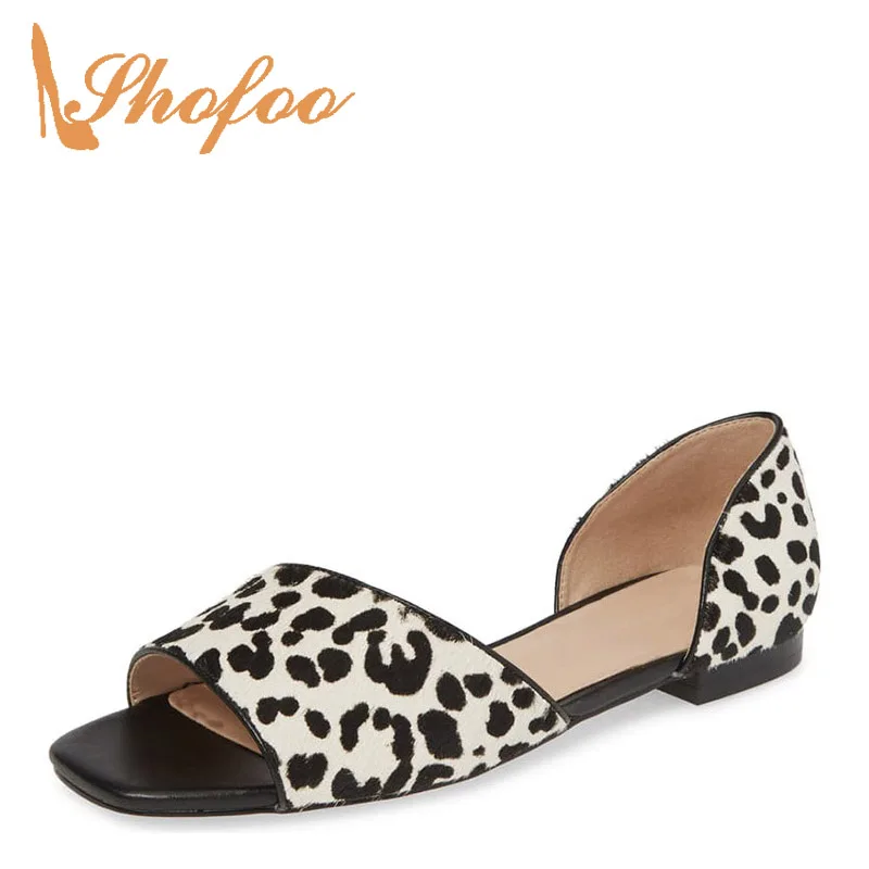 

Summer Leopard Beach Flat Sandals Woman Open Toe Slides Large Size 11 15 For Ladies Holidays Slippers Shoes Fashion Comfortable