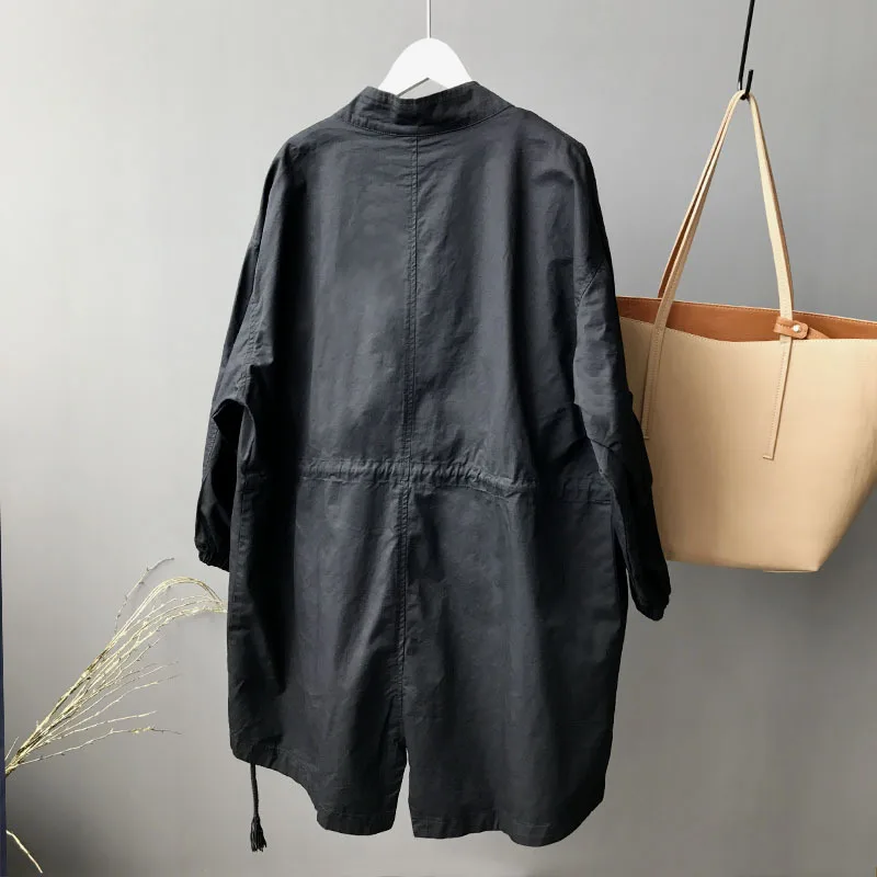 2019 Весна Cot женская одежда 90% хлопок женское длинное пальто плащ хаки Femme Casaco Feminino Harajuku Abrigo Mujer Женская мода