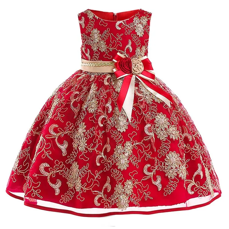 

Baby girl christmas embroidery big bow princess clothes girl elegant flower girl kids birthday party dress baby girl clothing