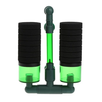 

Aquarium Fish Tank Biochemical Sponge Filter Air Pump Double Head With Suction Cup