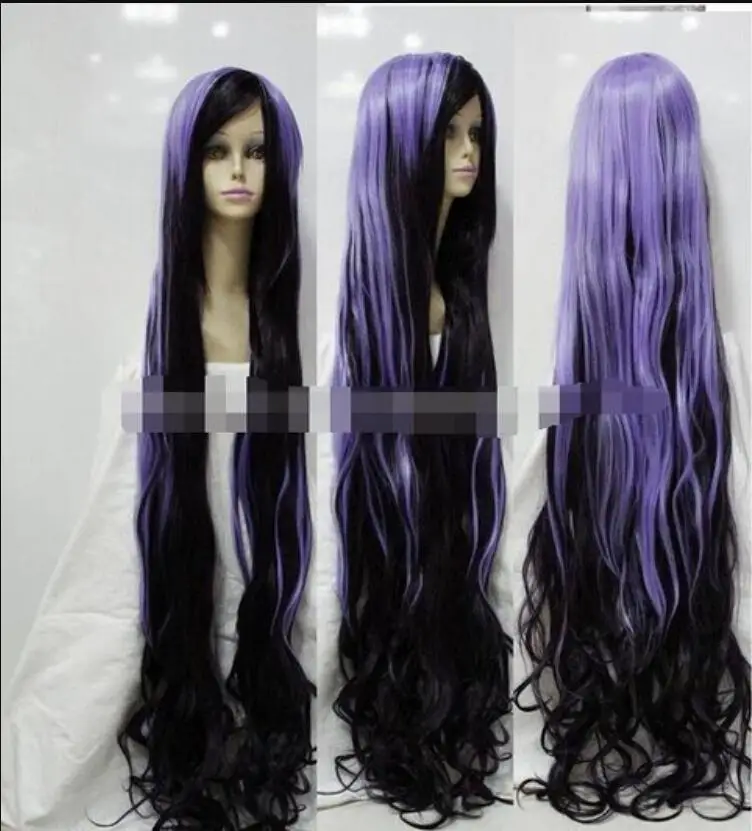 

Wig Harajuku purple & black mix long curly Heat-Resistant WIG 150cm