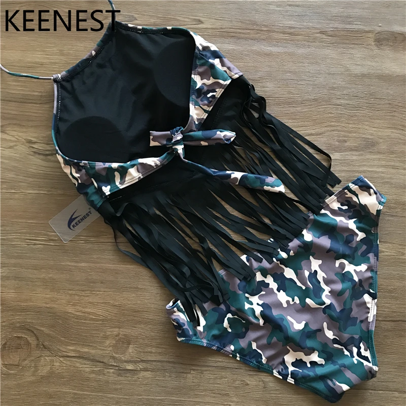 KEENEST 2018 Новый с бахромой треугольные купальники разрезом пляжный купальник