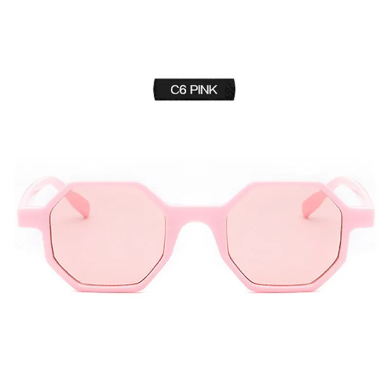 Калейдоскоп очки модные солнцезащитные очки Для женщин Брендовая Дизайнерская небольшая рамка солнцезащитные очки Многоцветный рамка Винтаж восьмиугольник солнцезащитные очки - Цвет линз: Pink