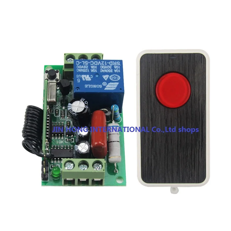 

direct sale AC220V 1CH 10A Remote Control Light Switch Relay Output Radio Receiver Module and Ultra-thin 1 keys Transmitter