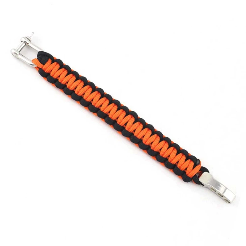 في الهواء الطلق الطوارئ الانقاذ سبعة النواة مظلة حبل سوار الفولاذ المقاوم للصدأ بقاء سلسلة تسلق قابل للتعديل الانقاذ حبل مشبك