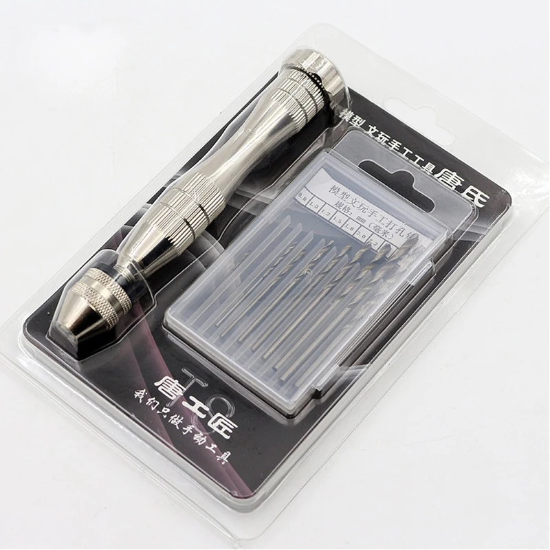 

120mm Precision Pin Vise Model Tool High Quality Drill Shank Drilling Tools Model Drill Hand Tools with 10 Bits