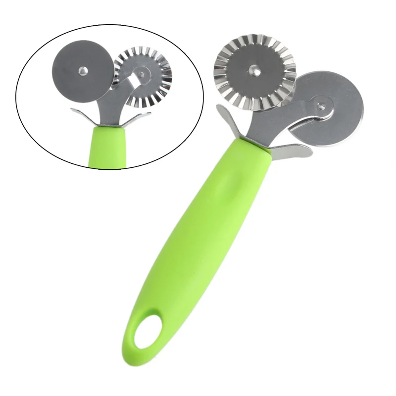Stainless Steel Roller Pizza Cutter Round Hob Wheel Knife Pastry Dough Tools