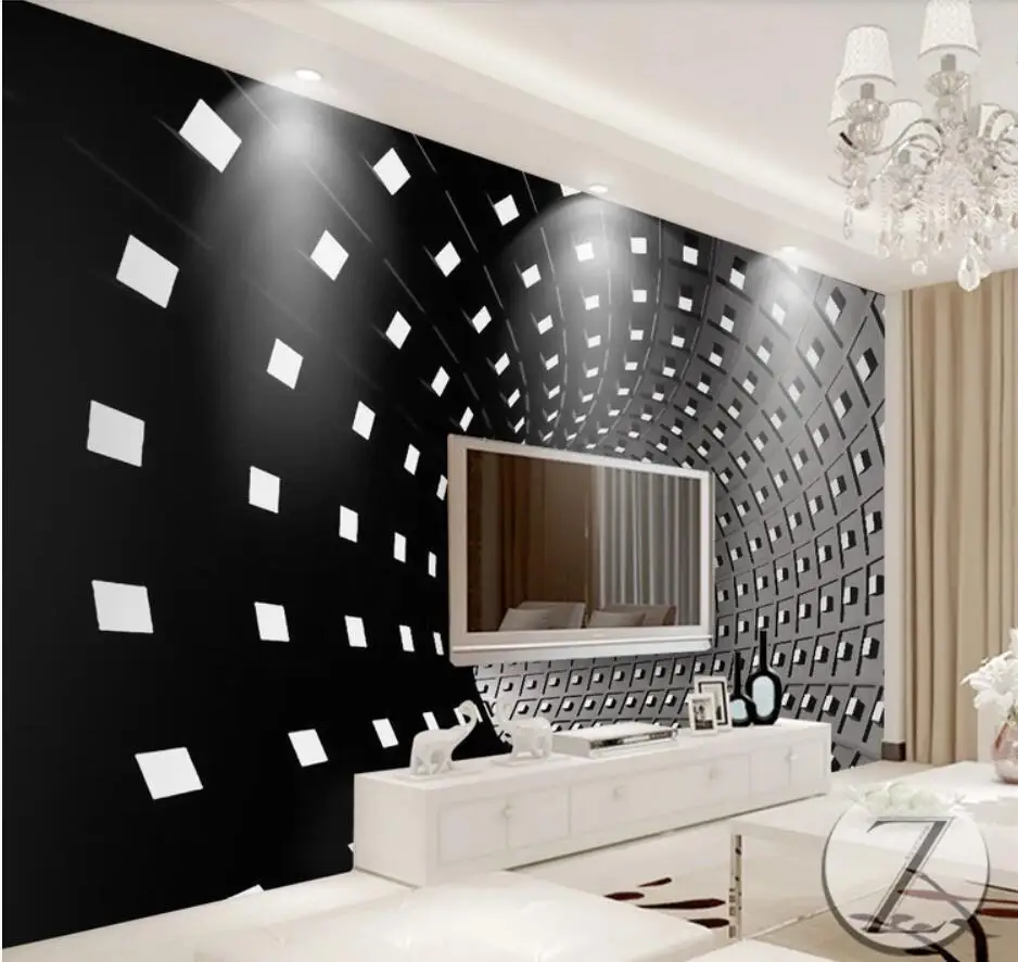 Beibehang заказ обои 3D большой росписи черно белое время и пространство рампы ТВ задний план обои для стен