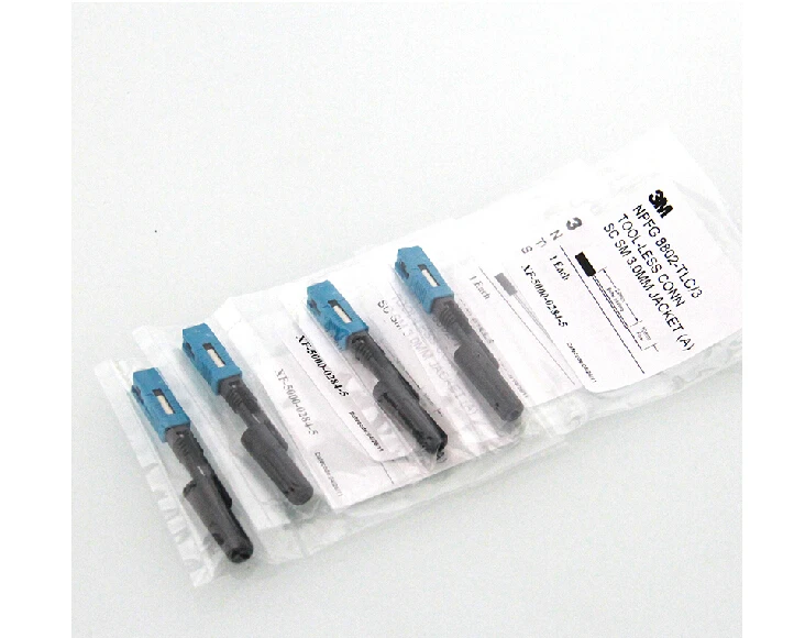 

10PCS 3M 8802-TLC/3 SC/upc single-mode fiber optic SC quick connector0.9 3.0 FTTH Fiber Optic 3M SC Fast Connector