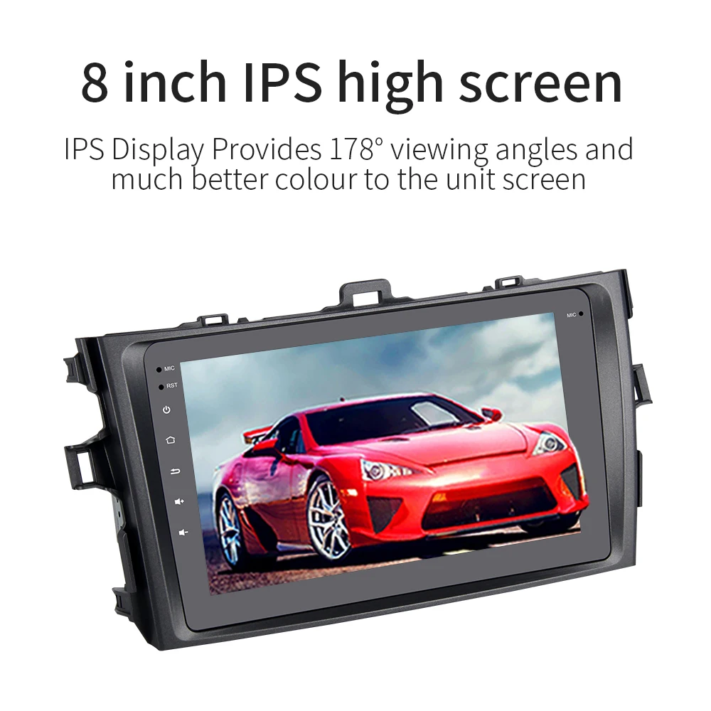 Excellent Dasaita 8" Touch Screen Android 9.0 Car Multimedia for Toyota Corolla Radio 2008 2009 2010 2011 Wifi Blueteeth MP3 No DVD Player 2