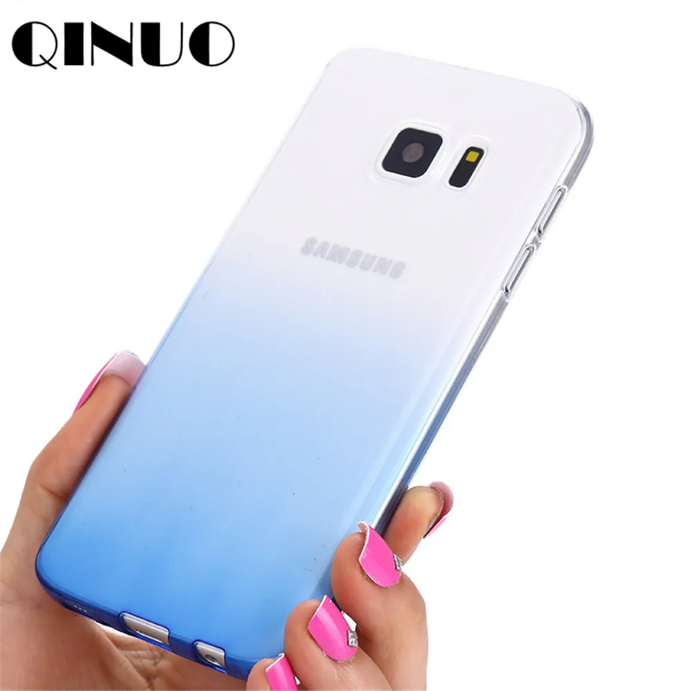 QINUO Gradient Soft TPU Clear Case For Samsung Galaxy S10 9 8 Plus S5 S7 S6 Edge Note 4 5 3 Ultra-thin Funda Telefon kilifi |