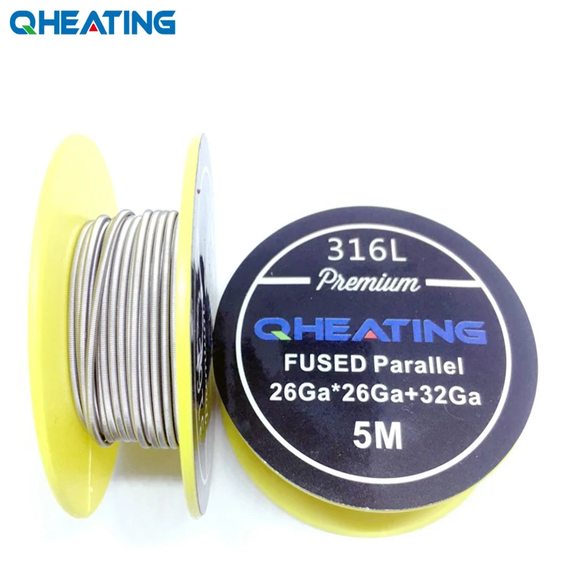 Нагревательные провода qнагревательные 316L 26ga * 2 + 32ga fused Clapton параллельные для RDA RBA