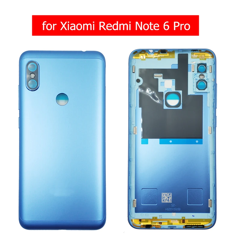 Для Xiaomi Redmi Note 6 Pro батарея задняя крышка Корпус Дверь Боковая кнопка камера Стекло Объектив Note 6 Pro запасные части