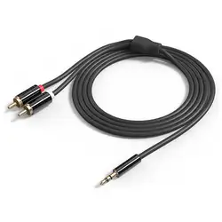 Jack 3,5 мм до 2 RCA AUX аудио кабель Splitter 3,5 стерео между мужчинами RCA адаптер 2 динамик кабель 1 м