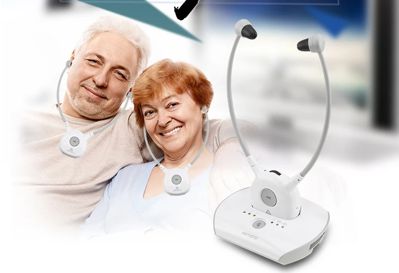 Artiste APH100 1 transmitter 2 headphones pack Elderly TV hearing aid