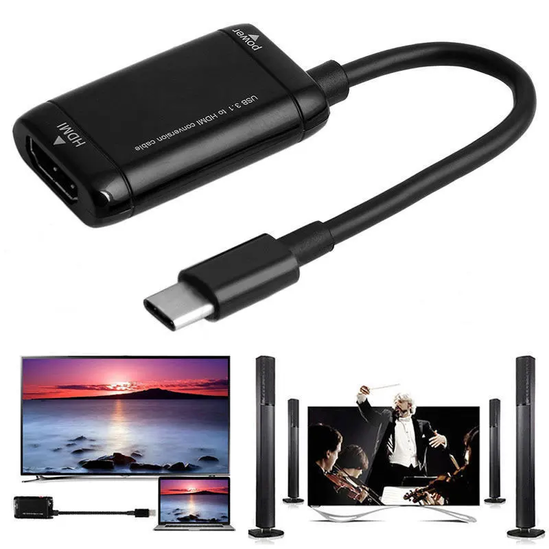 USB C type C к HDMI адаптер 3,1 папа к HDMI Женский кабель адаптер конвертер для samsung S9/8 OnePlus htc LG G8