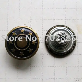

Free shipping Brass Star jean buttons eight stars design 17mm antique brass color wholesale and retail