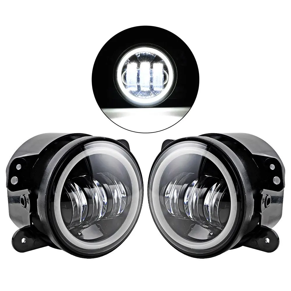 Marloo 7 дюймов Led фары для автомобиля Белый Halo DRL + пара 4 передний бампер