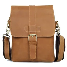 Cow Leather Men's Cross Body Brown Bag Designer Mini Vintage Man Crossbody Shoulder Messenger Small Brand Bags High Quality new designer men s brown cross body shoulder bags genuine leather business khaki messenger bag high quality handbags for man