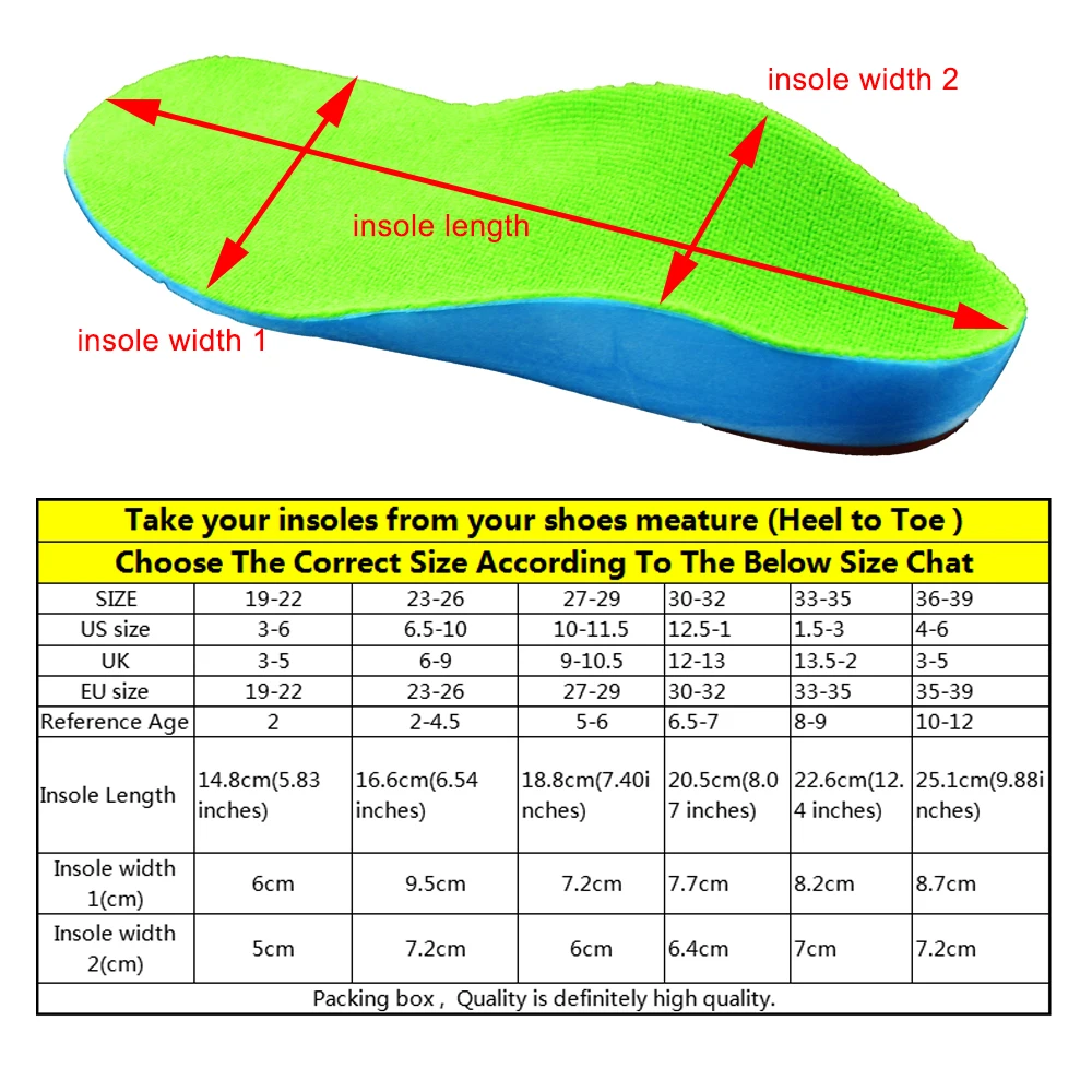 Высококачественная детская стелька для детской обуви плоская поддержка свода стопы ортопедические подушки коррекция уход за здоровьем ног 15-25 см