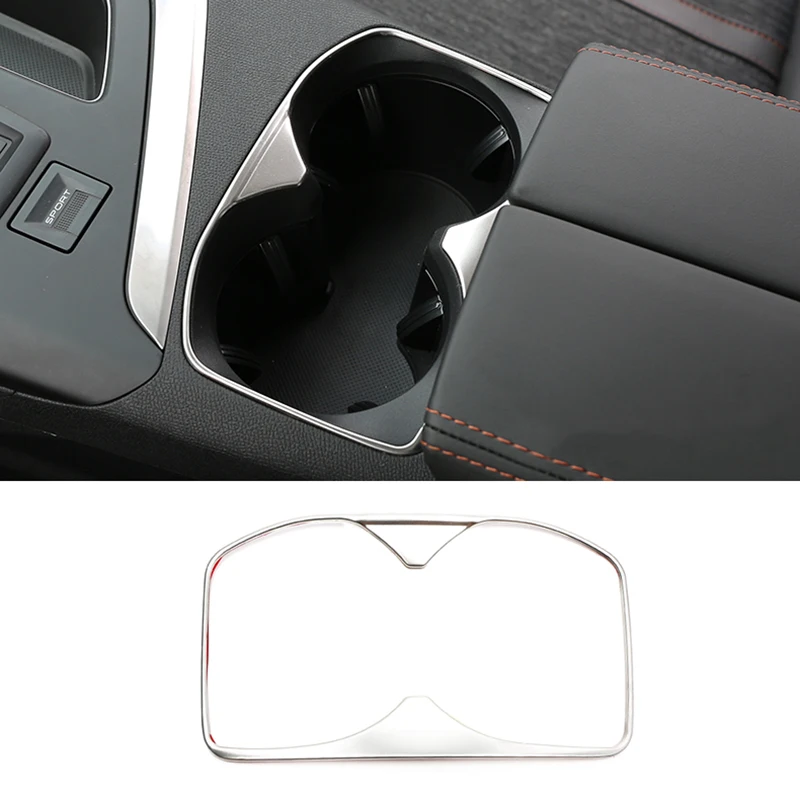 

For Peugeot 3008 5008 2017 2018 ABS Chrome Cup Holder Trim Cover Bezel Insert Frame Center Console Sticker Car Interior Styling