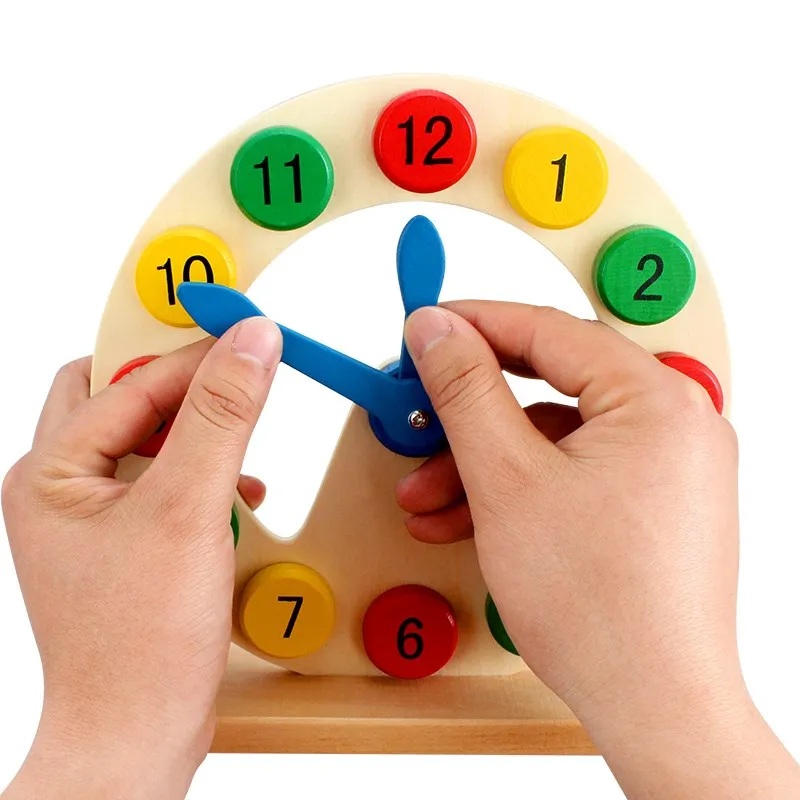 Деревянные часы игрушки раннего обучения Развивающие игрушки для детей круг когнитивных цифровые часы дошкольного материалы MF1144H