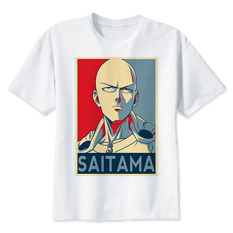 Футболка one punch man saitama, мужская летняя футболка с забавным принтом японского аниме, модные футболки с коротким рукавом белого цвета для мальчиков - Цвет: 930