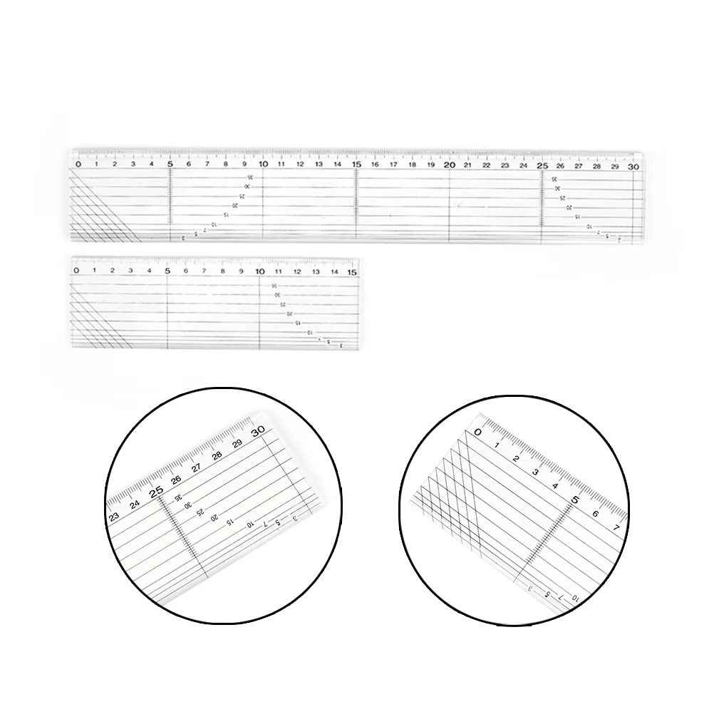 5*15/30 см прозрачный стегальная швейная Лоскутная ног соответствие линейка сетка для резки края по индивидуальному заказу обувь ручной работы; линейка, измерительный инструмент