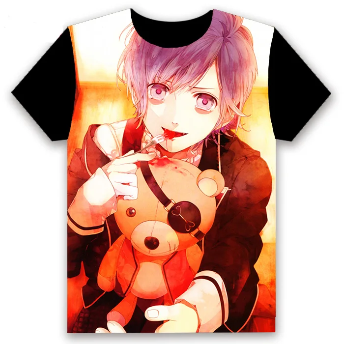 Модная мужская футболка, аниме, DIABOLIK LOVERS, Sakamaki Shu sakamaki reiji, косплей, короткий рукав, унисекс, повседневная черная футболка, топы, лето