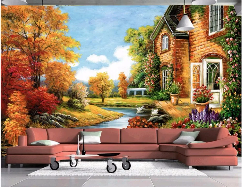 Custom mural 3d wallpaper European pastoral scenery home decor painting