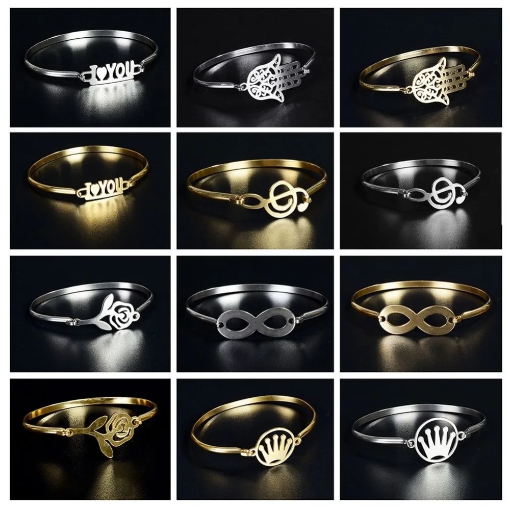 

1 pc New Fashion Women's Ladies Girls Stainless Steel Banglel Bracelet HOT