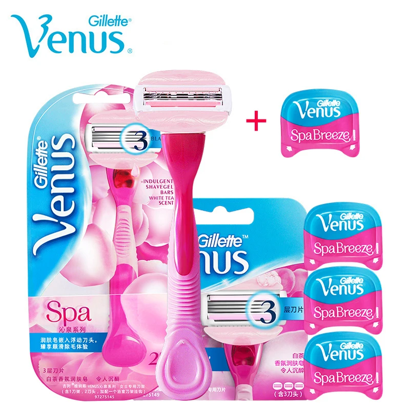 

Gillette Venus Spa Breeze Safety Shaving Razor Blades For Female 1 Handle 5 Blade Hair Removal Girl Vns Shaver Depilatory Manual