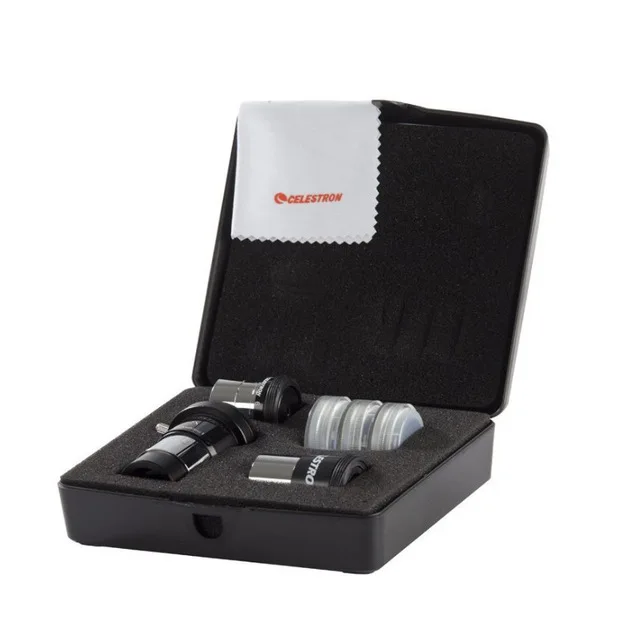 

celestron ASTROMASTER ACCESSORY KIT include 2X barlow lens 6 mm Ploss 15 mm Kellner Eyepiece #25 #80A Filter Moon Filter