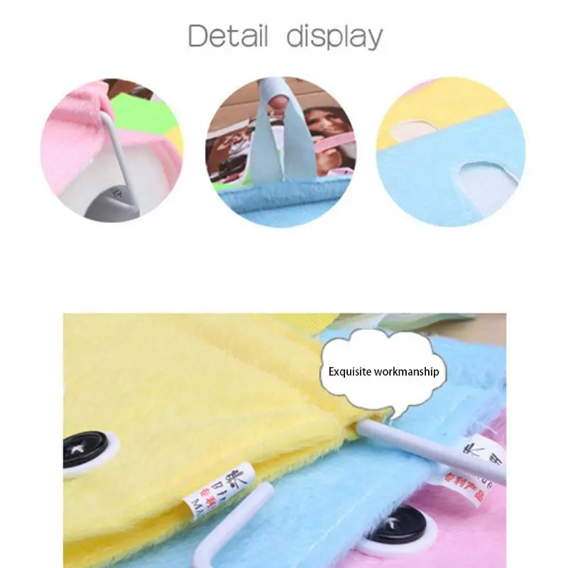 Creative Cute Cartoon Plush Big Eyes Hanging Tissue Holder Wall-Mounted Cloth Craft Toilet Roll Paper Case Napkin Container Box