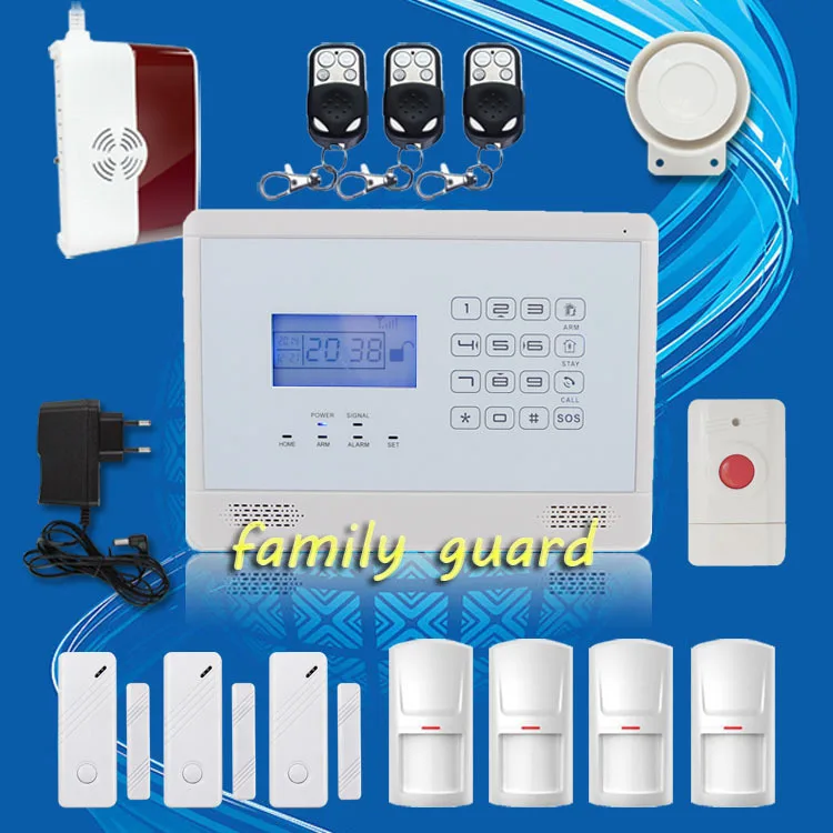 free shipping!NEW Android IOS APP Autodial Wireless GSM Home Security Burglar alarm system+Gas Sensor+Panic Button