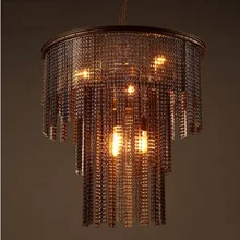 American Industrial Wind Creative Bicycle Chain Droplight Edison Vintage Pendant Light Fixtures For Dining Room Hanging Lamp