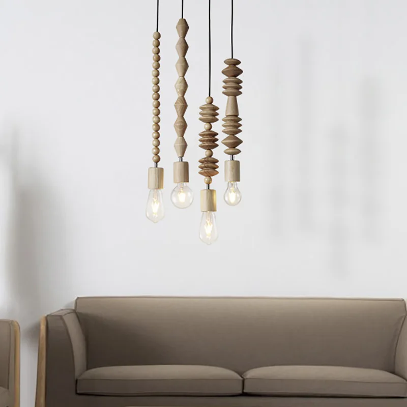 Lámpara de madera Eusolis Pendelleuchte Vintage Lampe Deco iluminación Interior colgante moderno iluminación para el hogar iluminación moderna