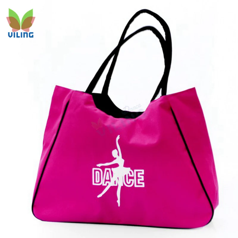 Розовый балетный танцевальный мешок, черные ручные сумки для девушек, Женский танцевальный r вышитый клатч, хорошая Водонепроницаемая тканевая сумка - Цвет: Розовый