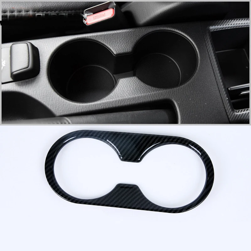 JY ABS Carbon Fiber Style Drinking Cup Holder Ring Trim Accessories Car Styling Cover for MAZDA